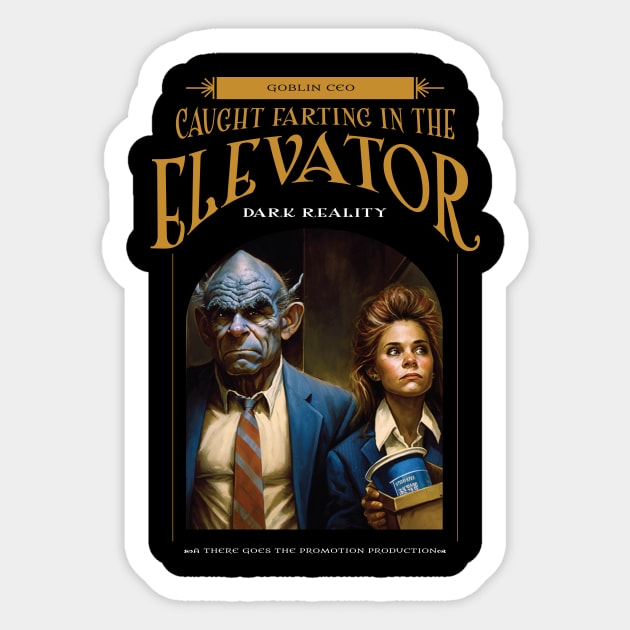 Dark Reality - Work - Farting in Elevator Sticker by hermesthebrand